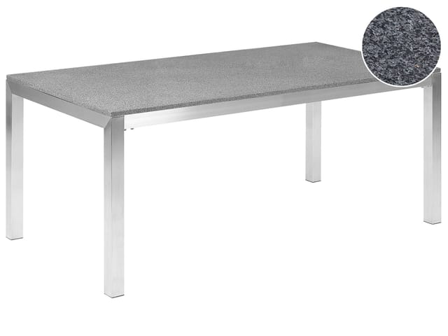 Beliani Gartentisch GROSSETO Dunkelgrau 180x90x76