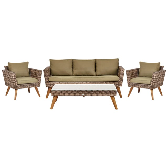 Beliani Lounge Set VITTORIA XL Olivgrün