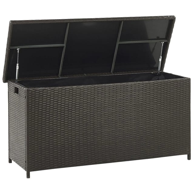 Beliani Truhe MODENA Dunkelbraun 46x126x63