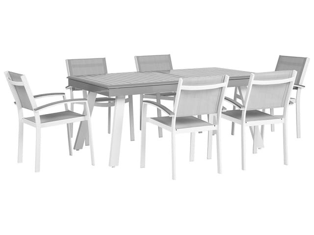Beliani Gartentisch Set PERETA Hellgrau 100x255x86
