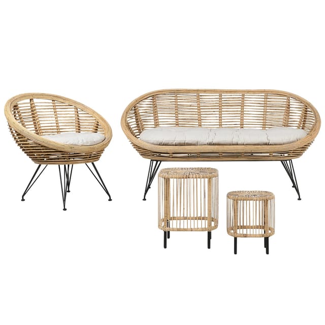 Beliani Sitzgruppe MARATEA/CESENATICO Hellbeige