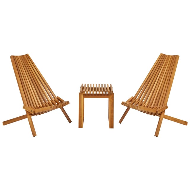 Beliani Bistro Set BELLANO Heller Holzfarbton