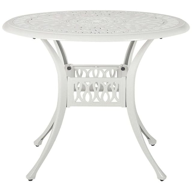 Beliani Runder Tisch ANCONA Cremeweiß 90x90x72