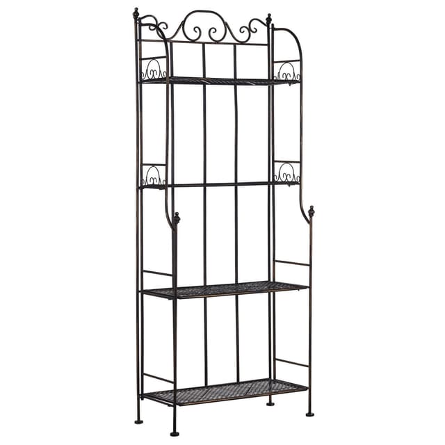 Beliani Badezimmerregal ISERNIA Schwarz Gold 29x61x155