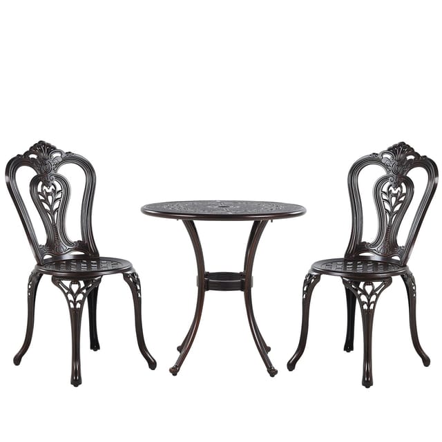 Beliani Bistro Set BOVINO Dunkelbraun 65x65x90