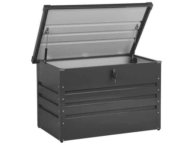 Beliani Truhe CEBROSA Graphitgrau 62x100x64