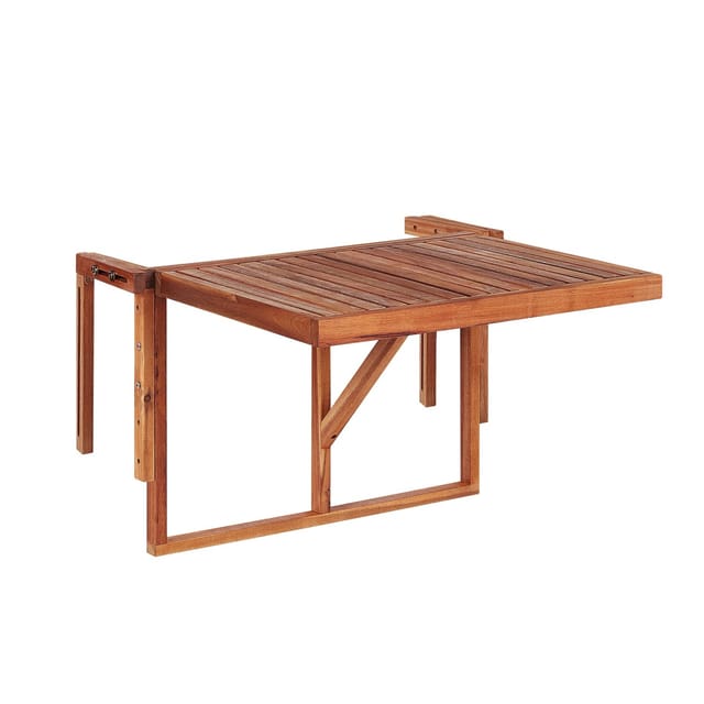 Beliani Klappbarer Tisch UDINE Dunkler Holzfarbton 70x69x51