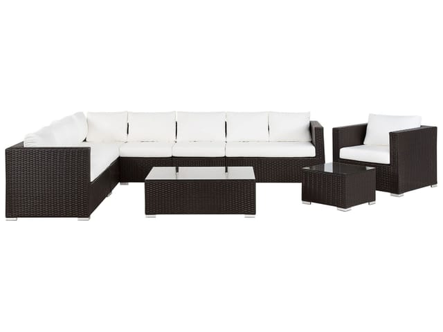 Beliani Lounge Set XXL Dunkelbraun 220x325x65