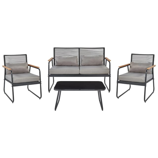 Beliani Lounge Set POMONTE Schwarz Grau
