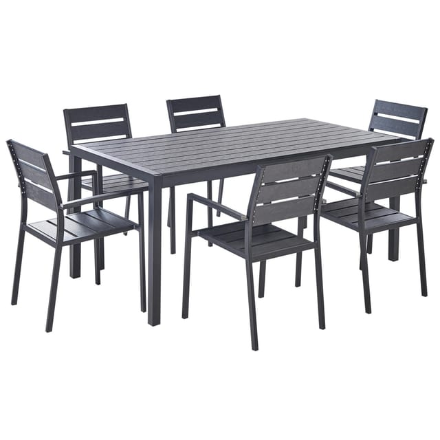 Beliani Gartentisch Set VERNIO Schwarz