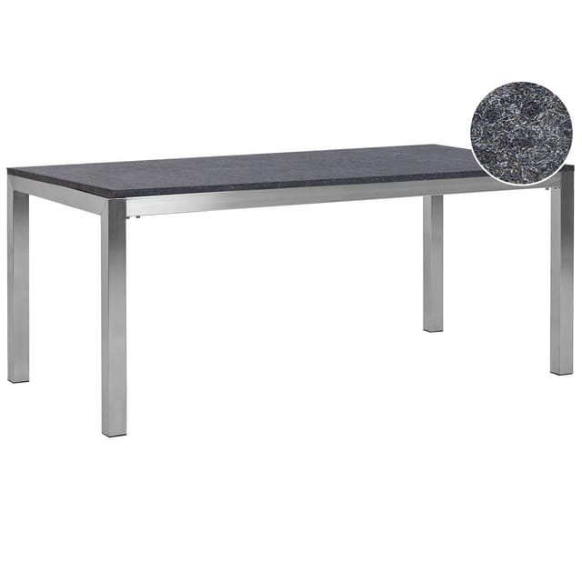 Beliani Gartentisch GROSSETO Graphitgrau 180x90x76