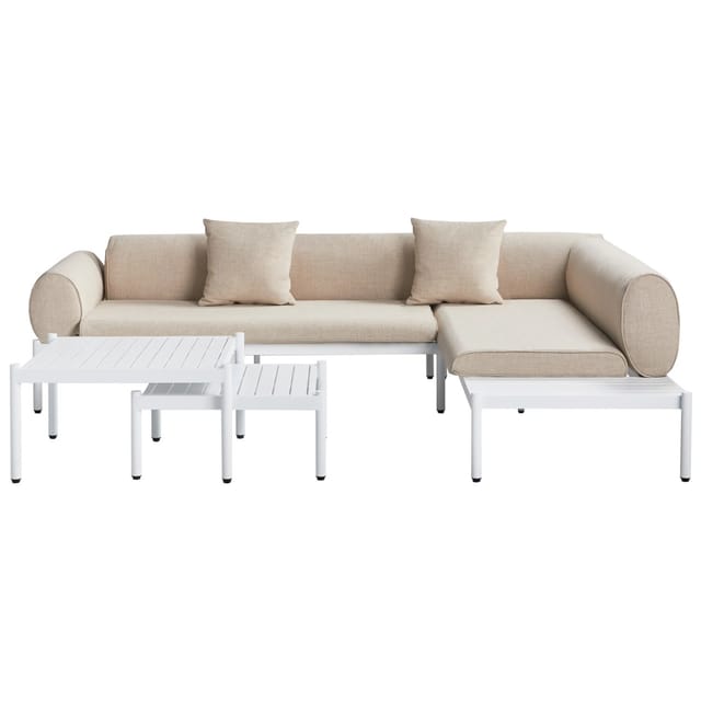 Beliani Lounge Set RASIGLIA Beige Weiss