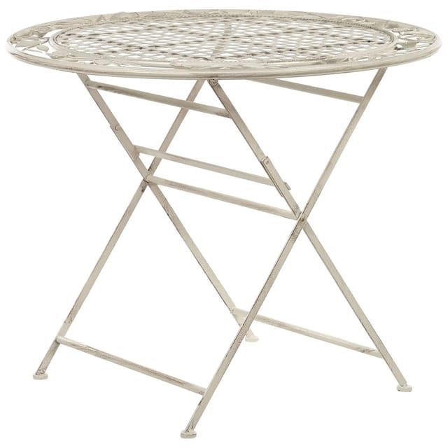 Beliani Klappbarer Tisch BIVIO Cremeweiß 90x90x74