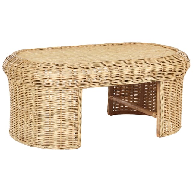 Beliani Gartentisch LIVADEIA Naturfarben 60x96x40
