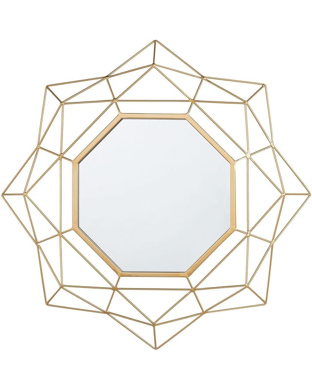 Beliani Dekospiegel HILLION Gold 4x60x60
