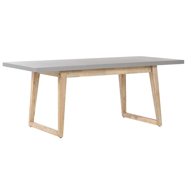 Beliani Gartentisch ORIA Grau Heller Holzfarbton 90x180x75