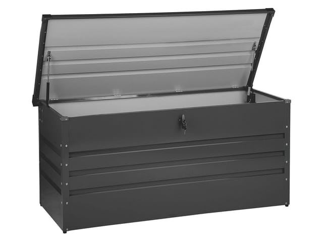 Beliani Truhe CEBROSA Graphitgrau 62x132x64