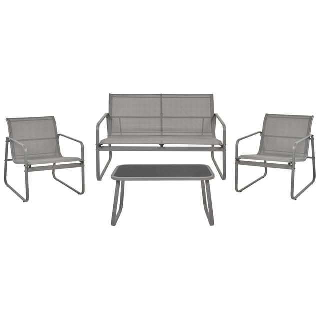 Beliani Lounge Set BARREA Grau