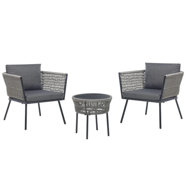 Beliani Bistro Set GARGANO Hellgrau 70x68x72