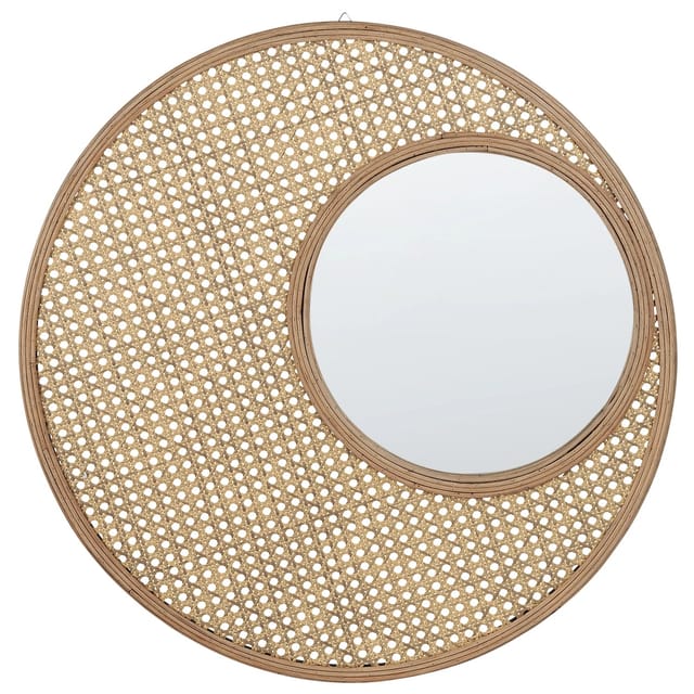 Beliani Dekospiegel PALAU Naturfarben Beige 2x60x60
