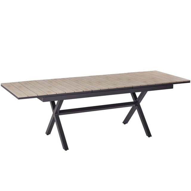 Beliani Gartentisch FANES Graphitgrau 184x90x76