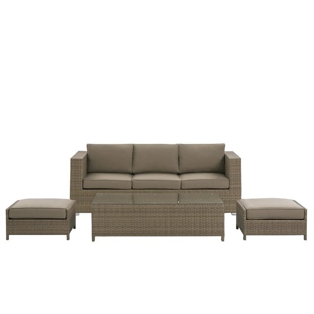 Beliani Lounge Set BELLUNO Braun Silber 77x191x66