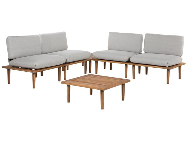 Beliani Sitzgruppe FRASCATI Hellgrau 70x80x78