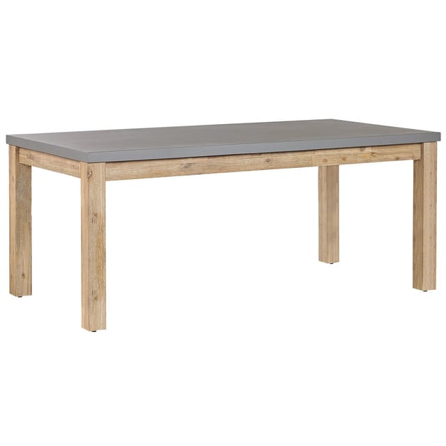 Beliani Gartentisch OSTUNI Grau Heller Holzfarbton 90x180x75