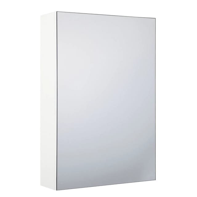 Beliani Bad-Spiegelschrank PRIMAVERA Weiss Silber 12x40x60