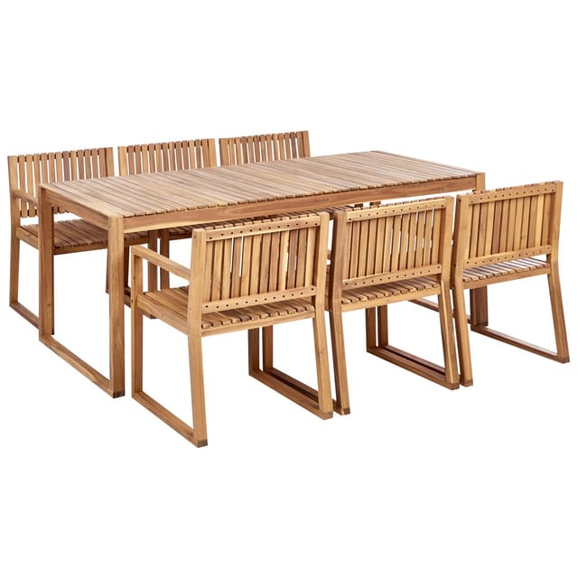 Beliani Gartentisch Set SASSARI II Heller Holzfarbton