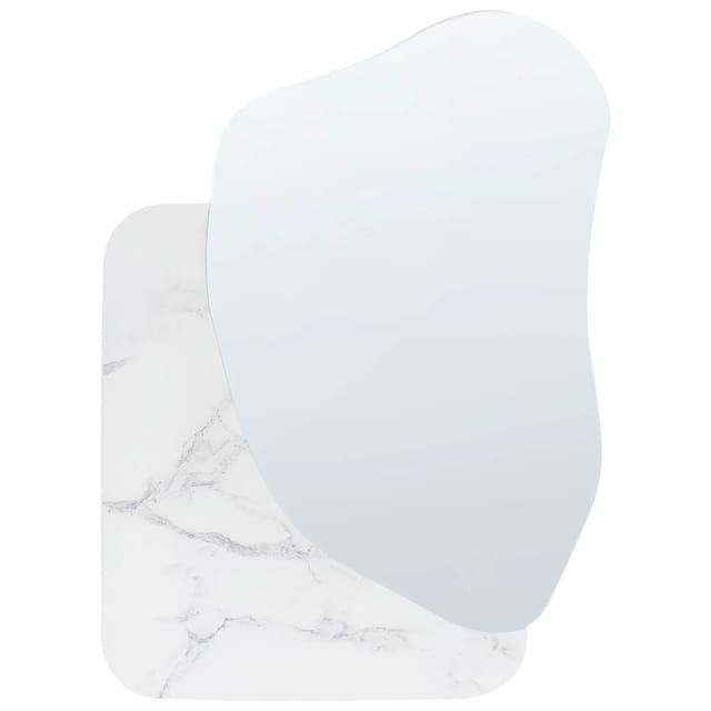 Beliani Wandspiegel ARVERT Weißer Marmor 1x60x80