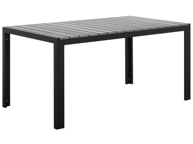 Beliani Gartentisch COMO Grau Schwarz 150x90x74