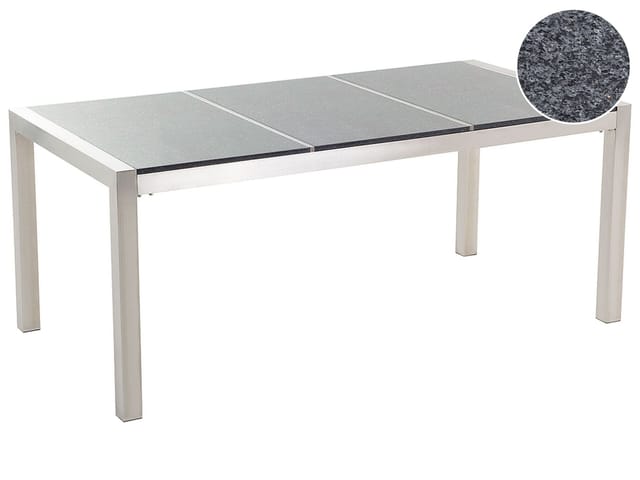 Beliani Gartentisch GROSSETO Dunkelgrau 180x90x74