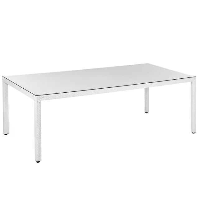 Beliani Gartentisch ITALY Weiss 220x100x74