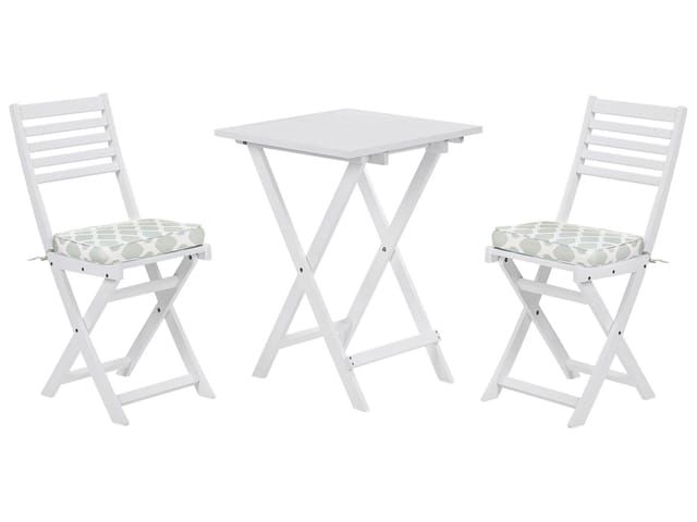 Beliani Bistro Set FIJI Weiss Grün 60x60x84