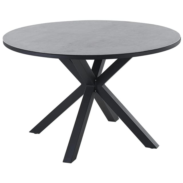 Beliani Runder Tisch MALETTO Grau Schwarz 120x120x66