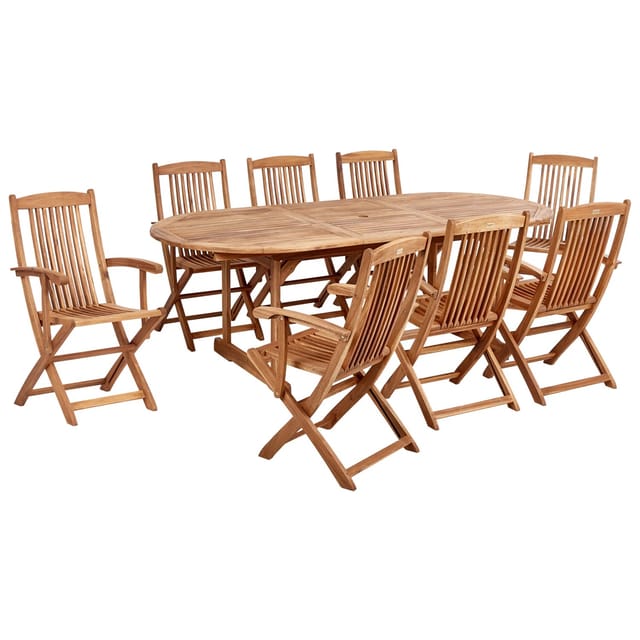 Beliani Gartentisch Set MAUI II Heller Holzfarbton