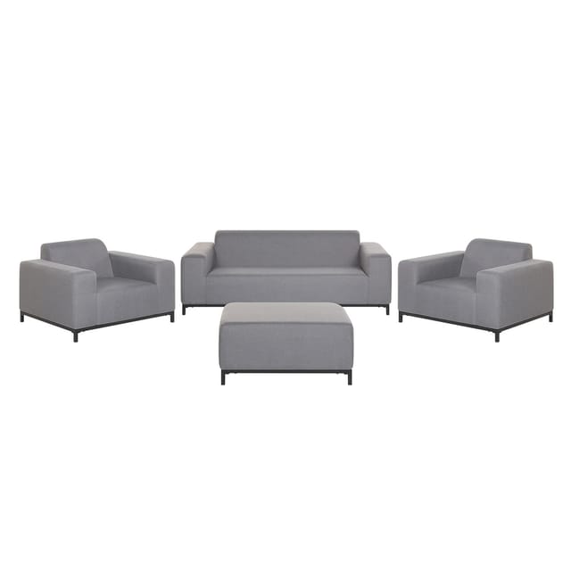 Beliani Lounge Set ROVIGO Grau Schwarz 84x186x68