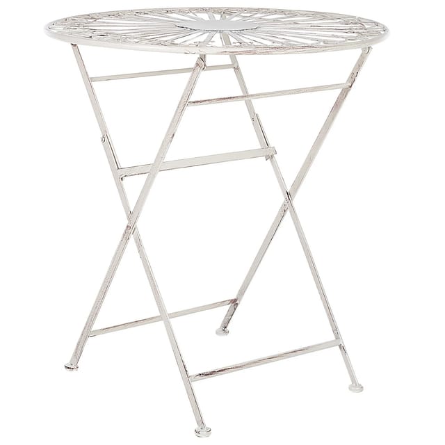 Beliani Klappbarer Tisch SCAFA Weiss 70x70x77