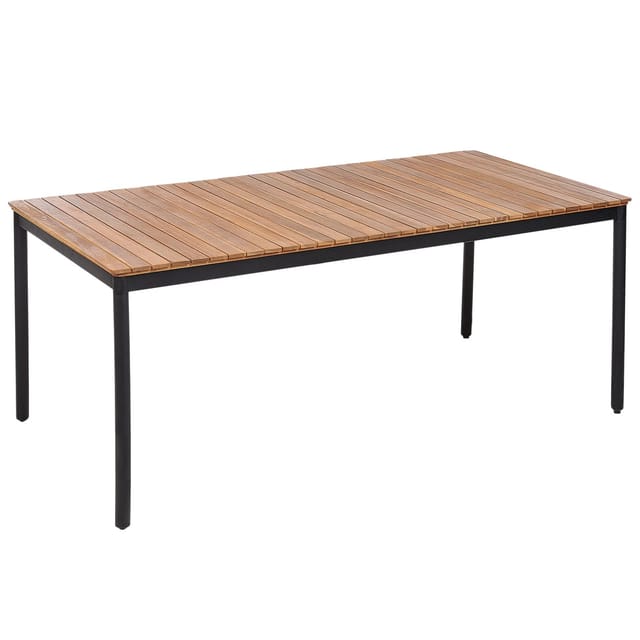 Beliani Gartentisch VALLESE Heller Holzfarbton 180x90x76