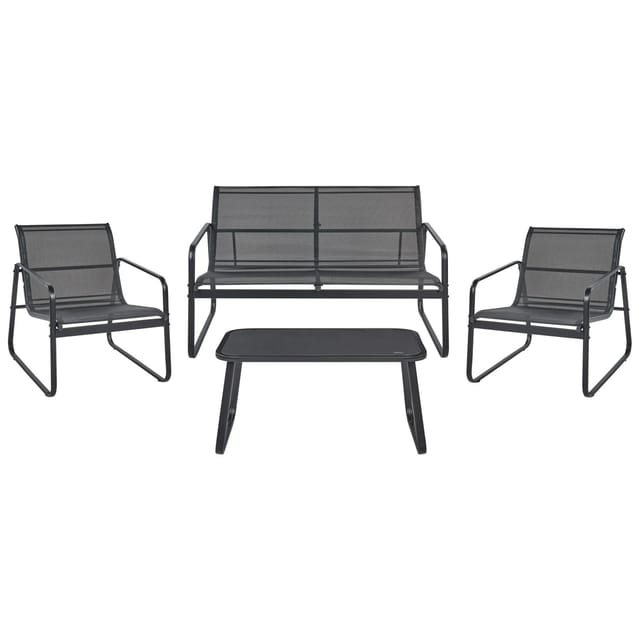 Beliani Lounge Set BARREA Schwarz