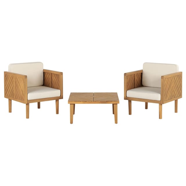 Beliani Bistro Set BARATTI Hellbeige 65x65x76