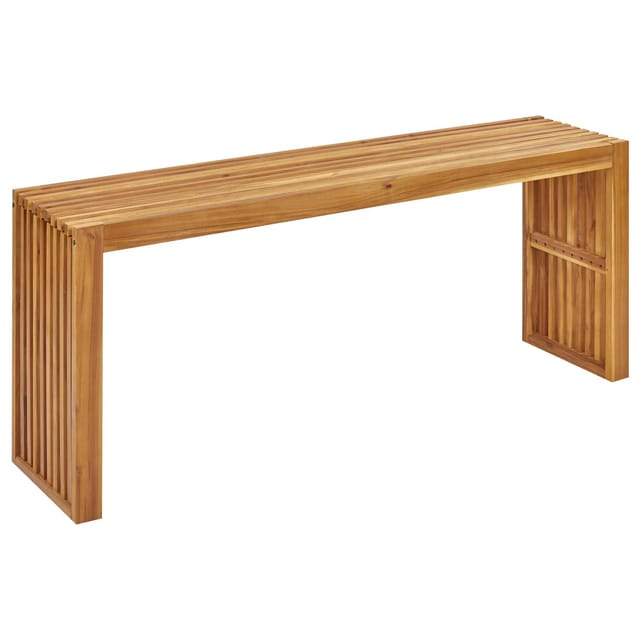 Beliani Gartentisch BELLANO Heller Holzfarbton 150x35x60