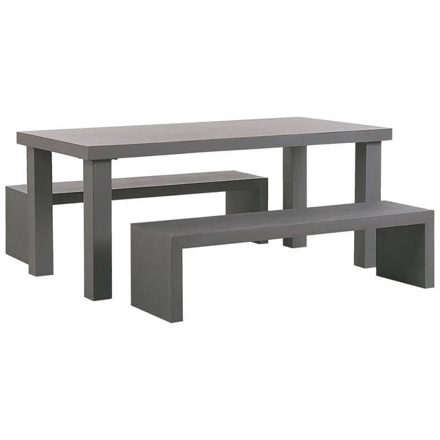 Beliani Gartentisch Set TARANTO Grau 90x180x76 141 kg