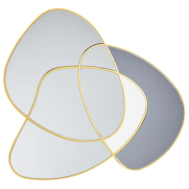 Beliani Wandspiegel TAILLY Gold Blau 2x99x89
