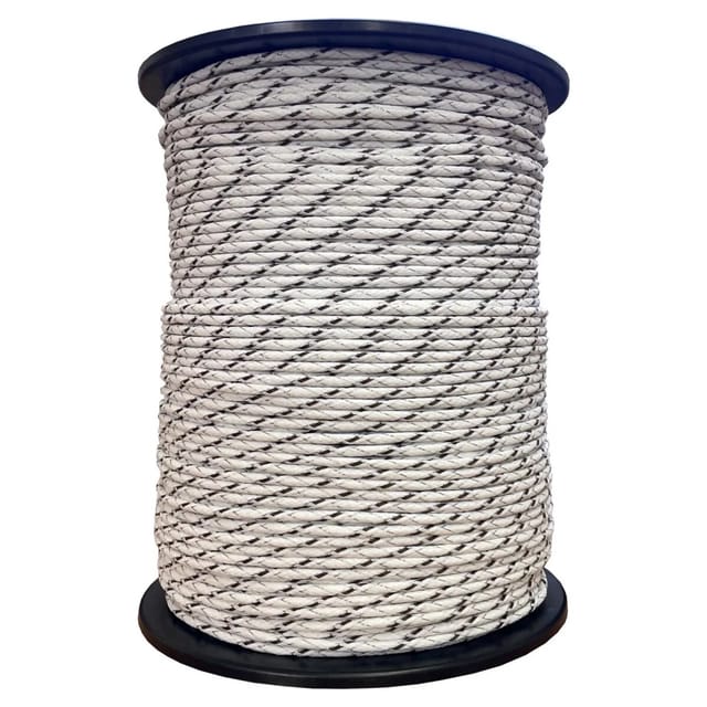 ZGM Weidezaunseil Premium Weiß/Braun 500 m 11 Leiter