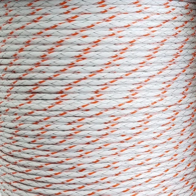 ZGM Weidezaunseil Premium Weiß/Orange 200 m 11 Leiter