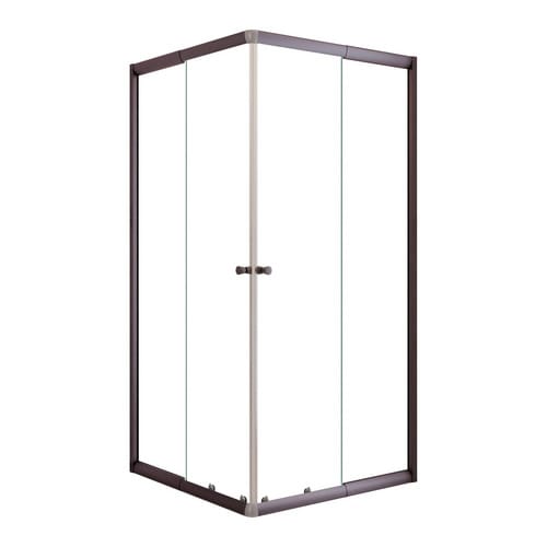 Schulte Dusche Sunny Eckeinstieg mit Schiebetüren Gunmetal Klar 180 x 75-90 cm