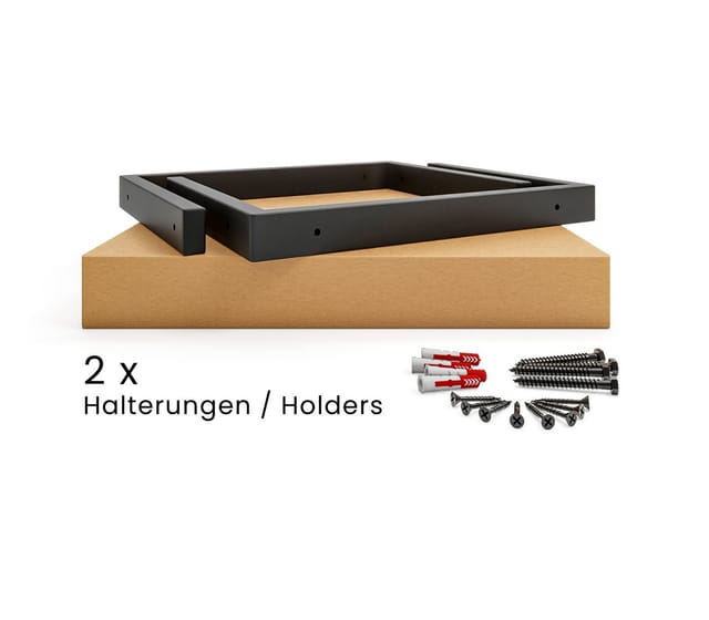 HEVVA Waschtischhalterung LAHN 15 cm Tief 2er Set Schwarz