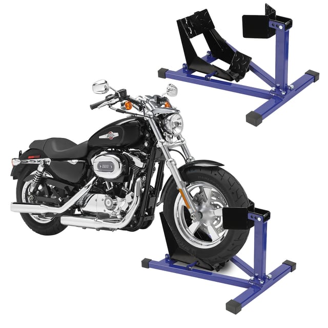 Jiubiaz Motorradständer Mit Vorderradklemme, Stahlwippe 17–21 Zoll, Reifen 60–160 Mm, Für Garage, Blau-schwarz